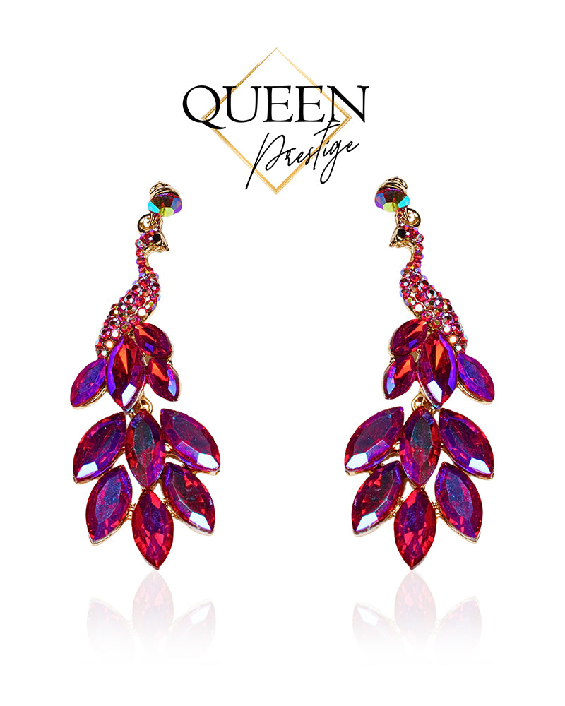 Petals And Peacocks Dangle Earrings
