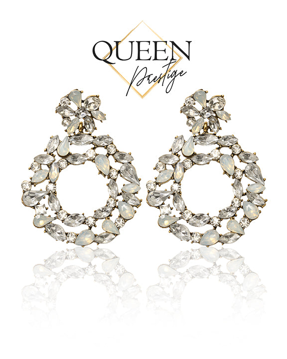 Shining White Star Earrings