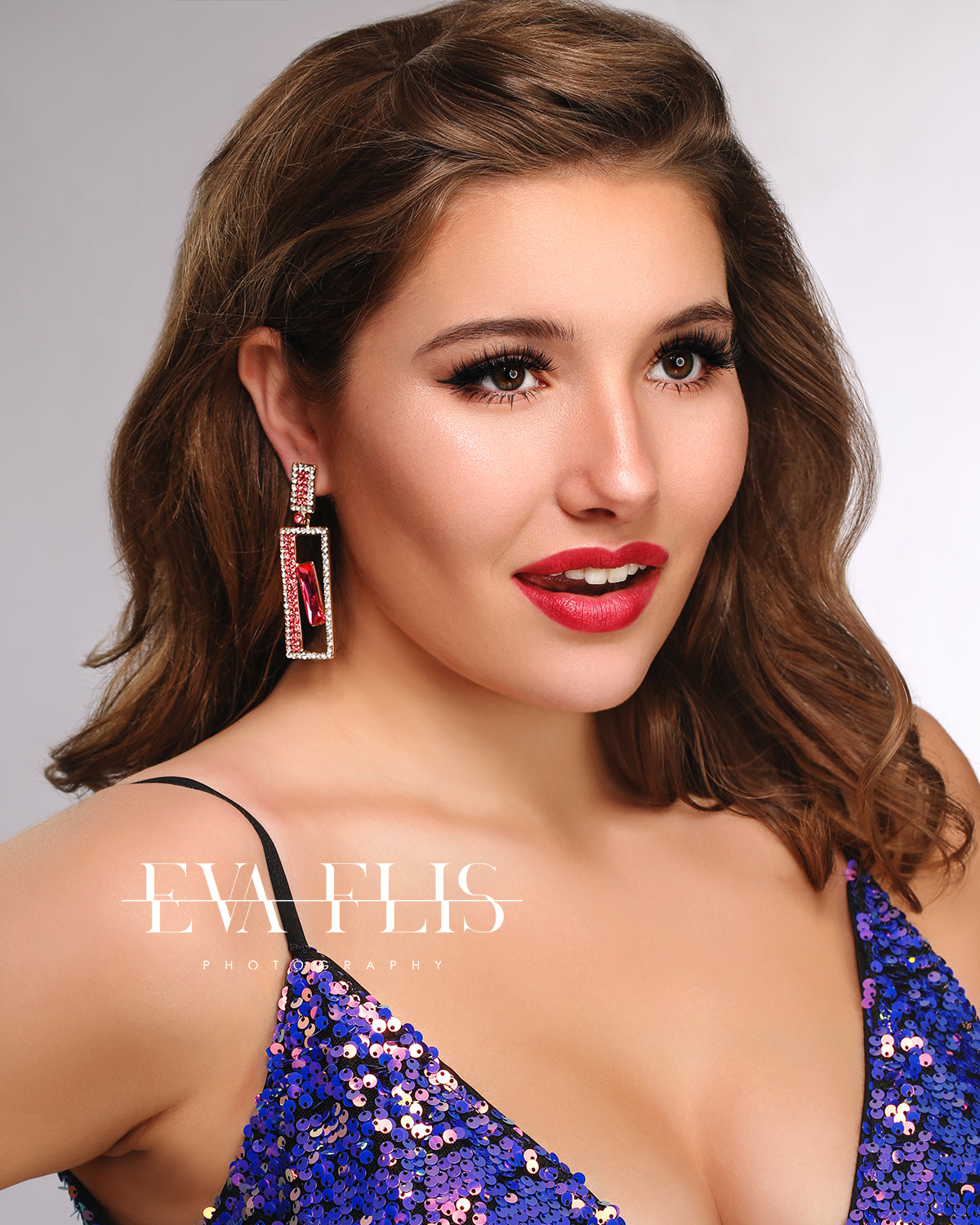 Glamour Royalty Pink Crystals Earrings