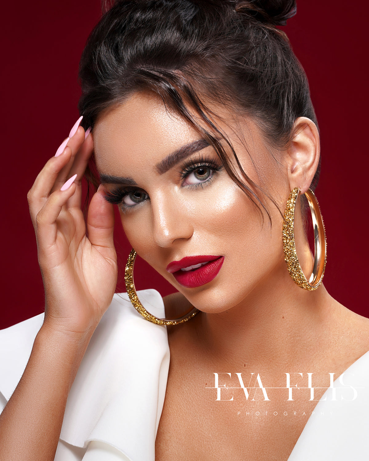Glamorous Heiress Gold Hoops