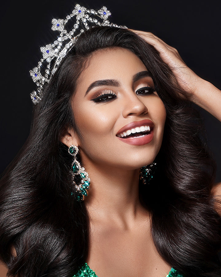 classic pageant earrings with crystals