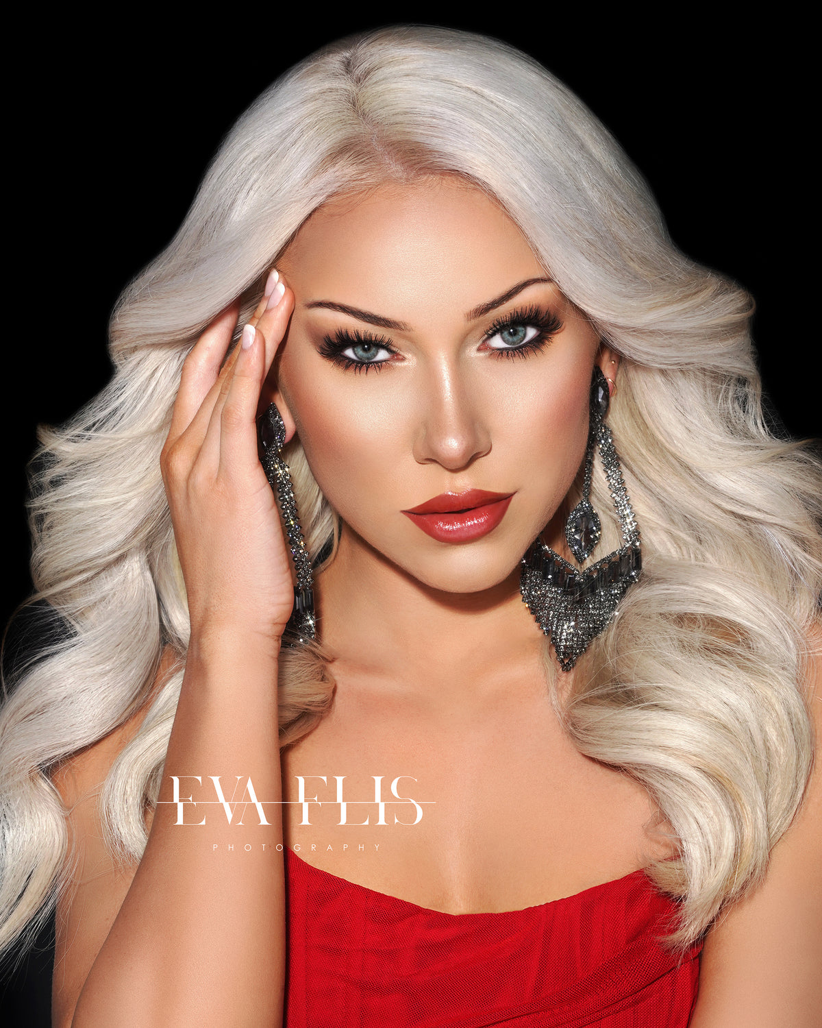 Tiara Triumph Grey Chandelier Earrings