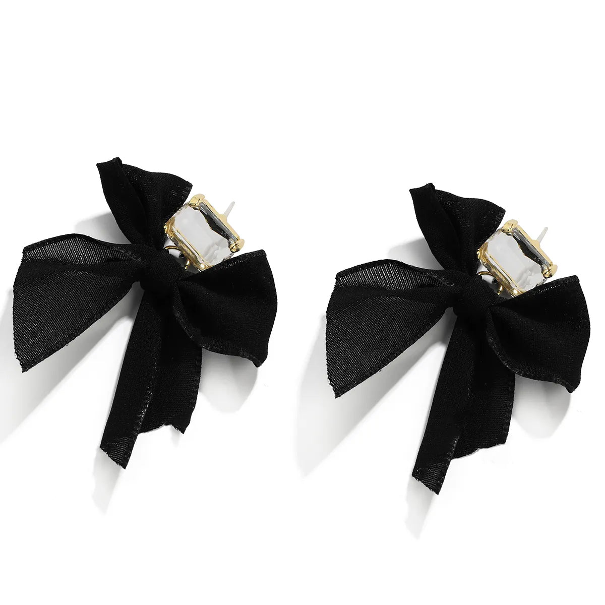 My Cute Side Bow Black Earrings