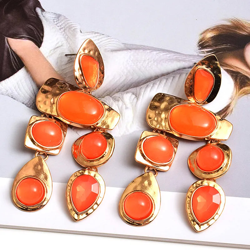 All I Need Orange Dangle Earrings