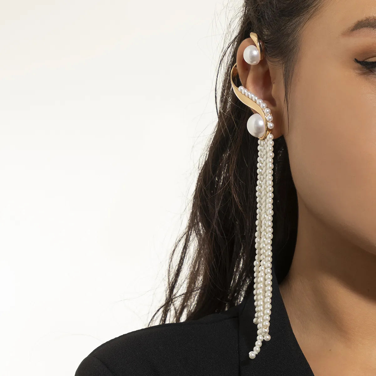 Glamour Icon Pearl Climber Earrings