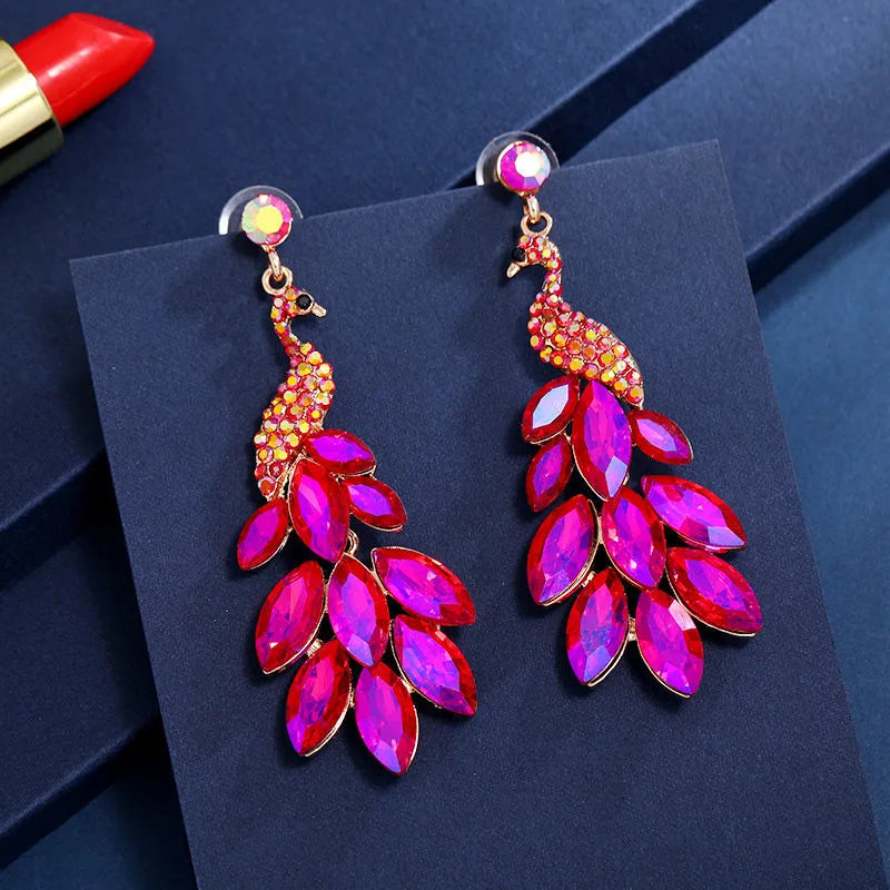 Petals And Peacocks Dangle Earrings