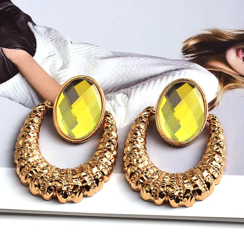Glamour Games Yellow Crystal Earrings