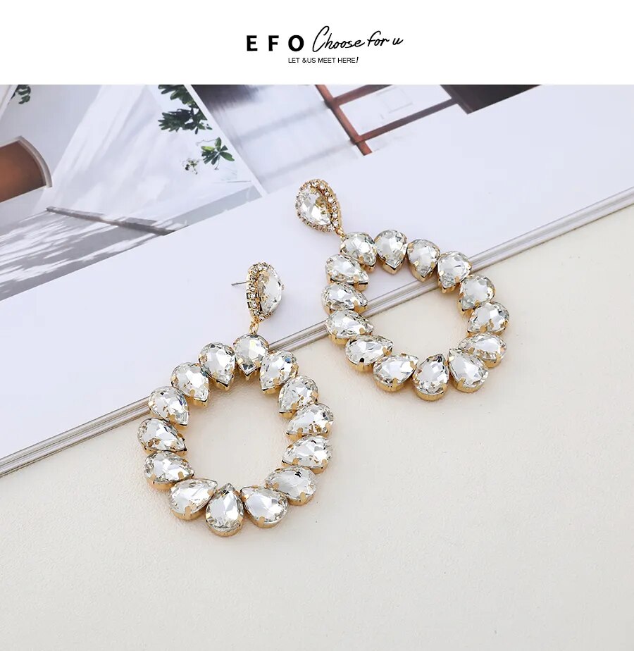Make It Fab Clear Crystal Earrings