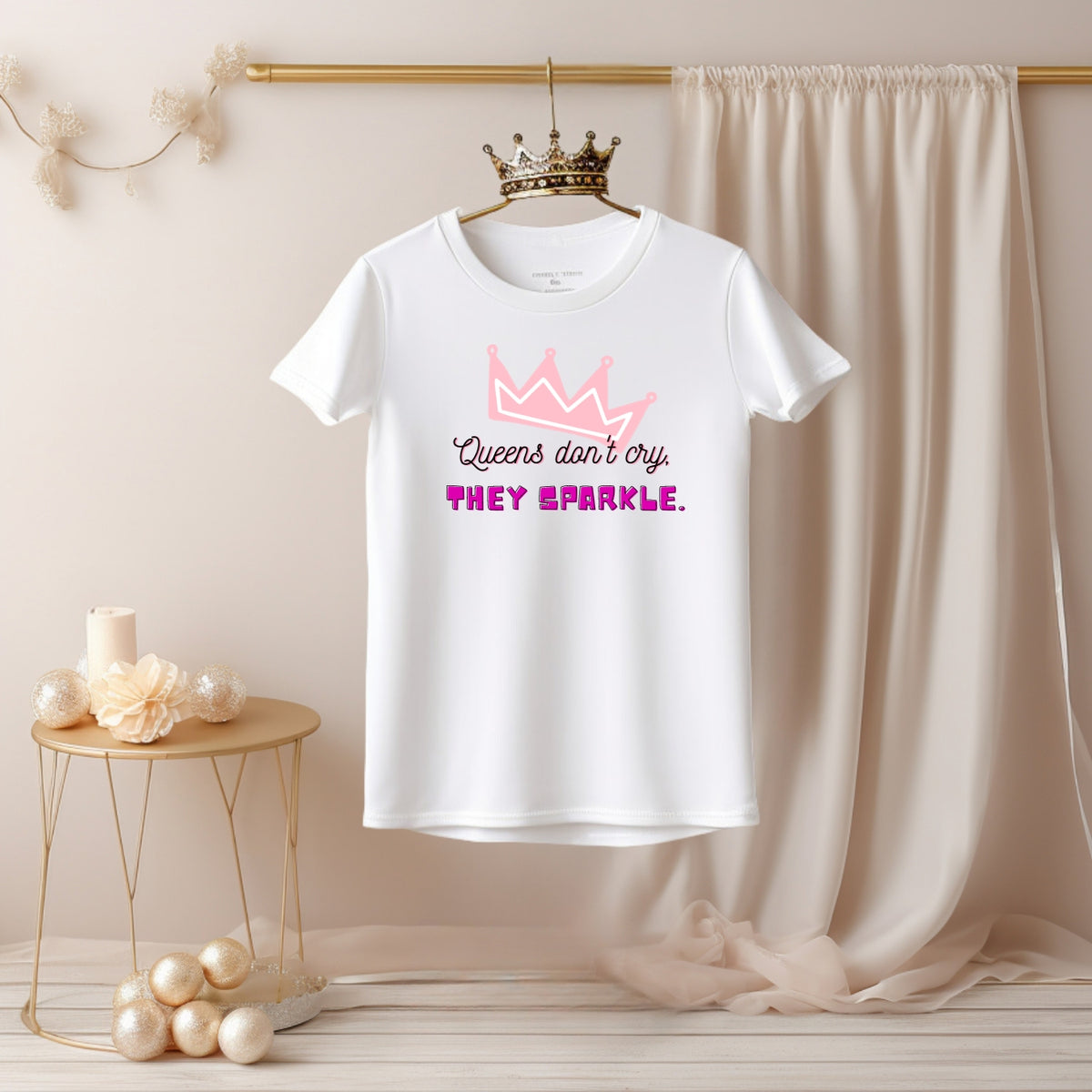 Queens Don't Cry, They Sparkle - Kids Cotton Tee
