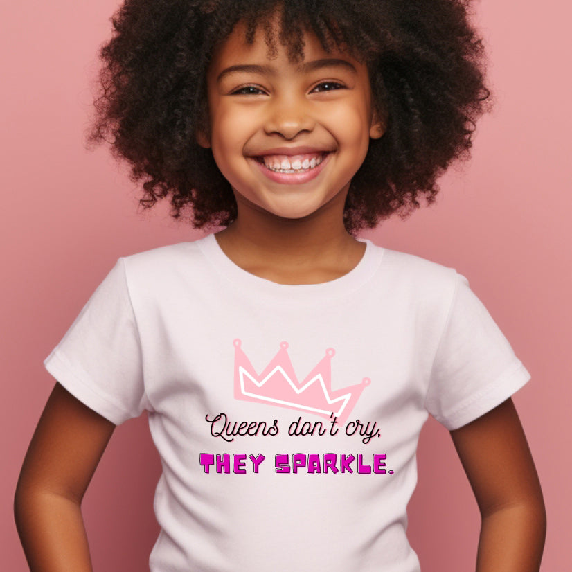 Queens Don't Cry, They Sparkle - Kids Cotton Tee