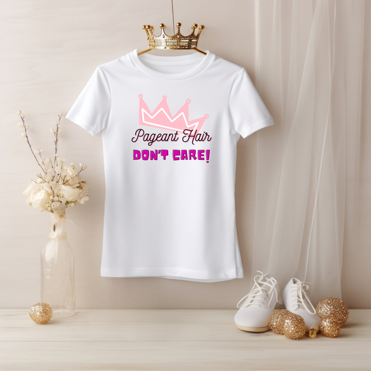 Pageant Hair, Don't Care - Kids Cotton Tee