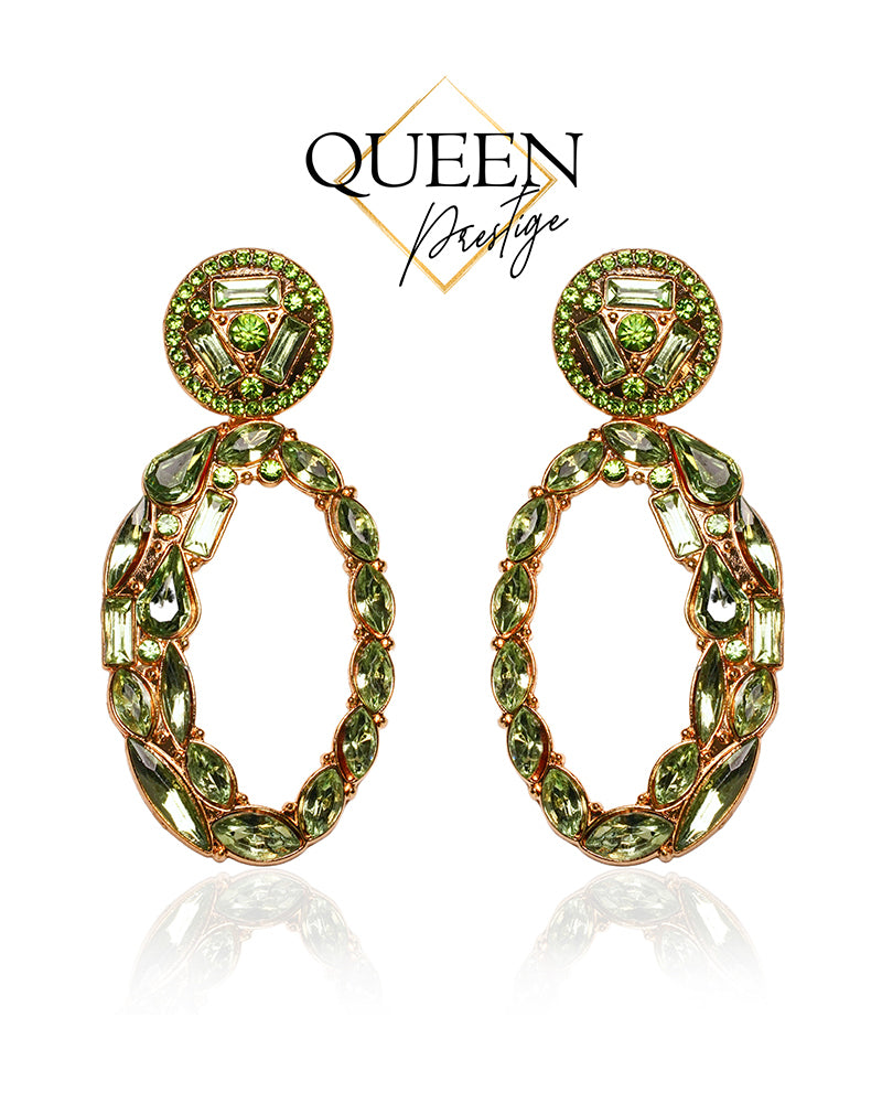 Showing It Off Green Earrings