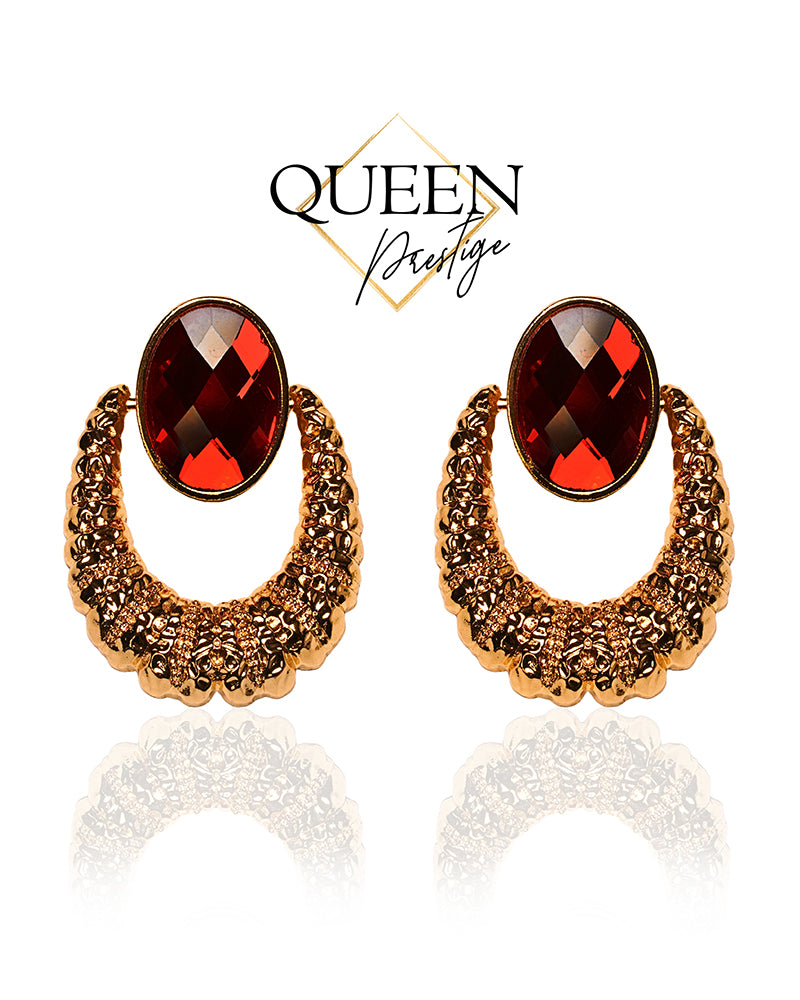 Glamour Games Red Crystal Earrings