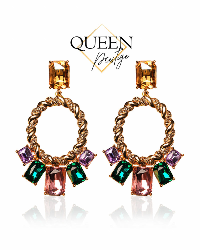 Pageant Empress Multicolored Earrings