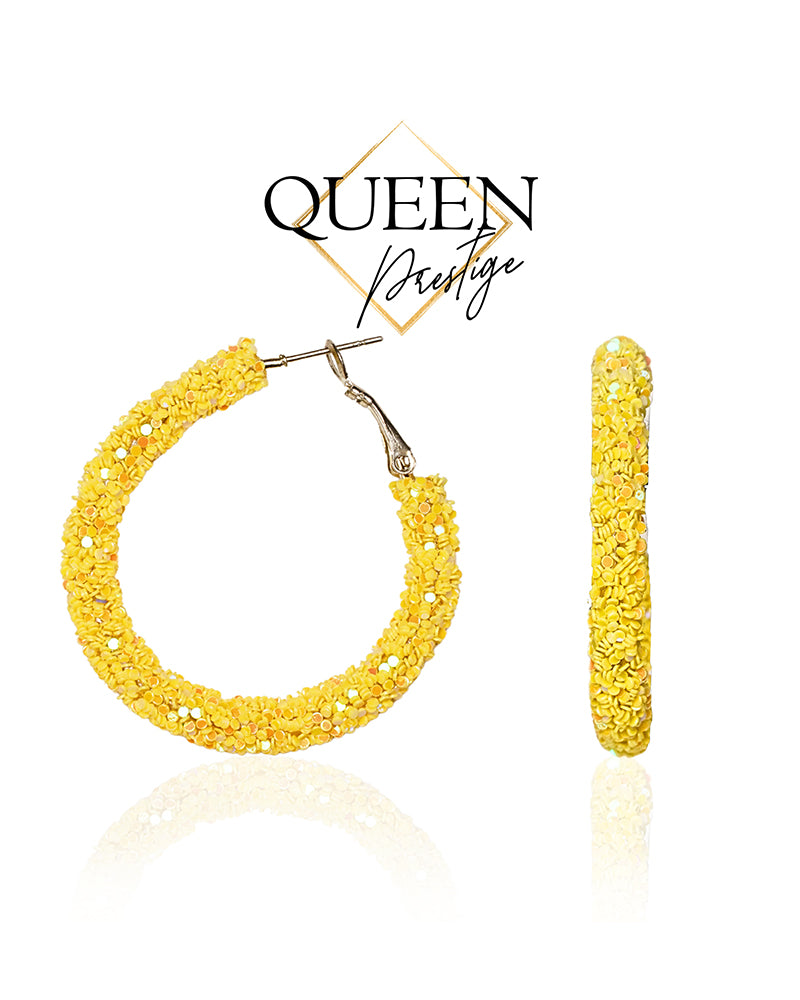 Glittering Beauty Yellow Hoops