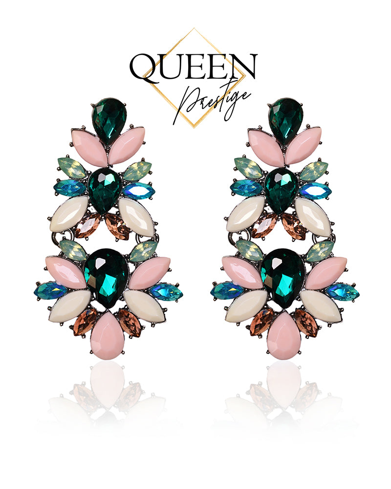 Craving Attention Green And Pink Earrings