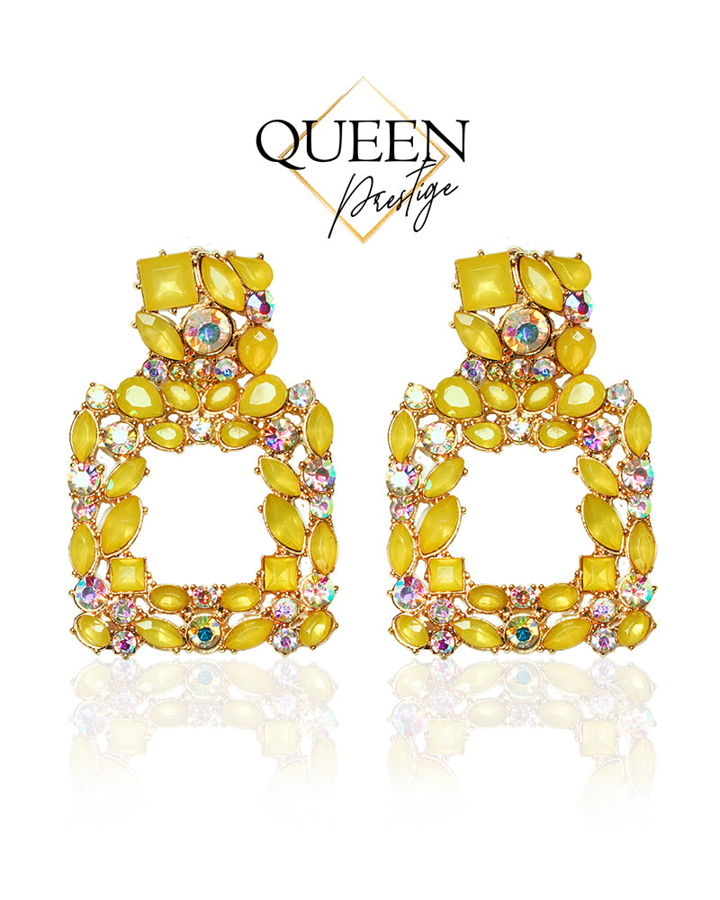 Glamorama Yellow Dangle Earrings
