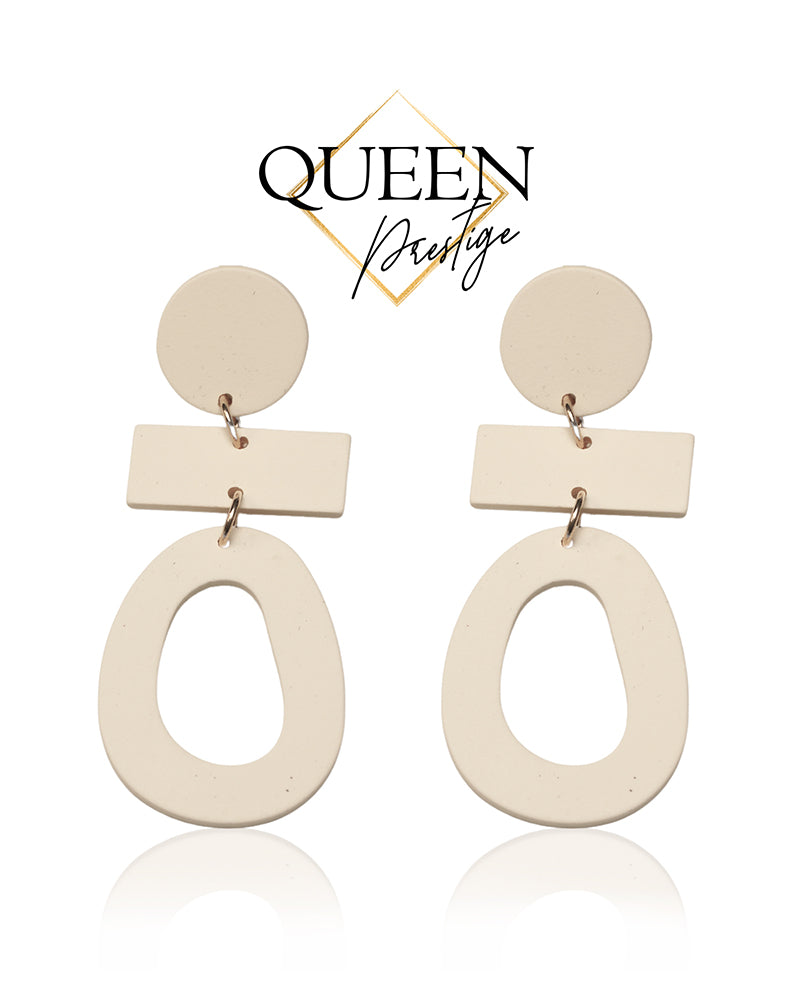 Modern Geometrics Cream Earrings
