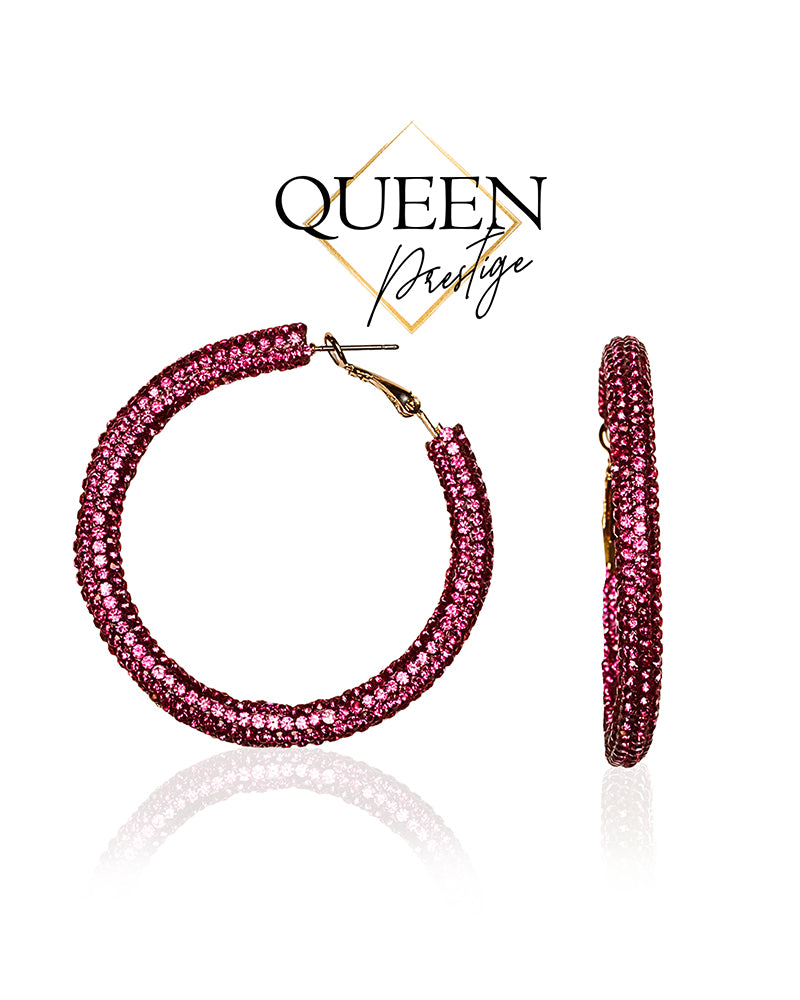 Glittering Beauty Pink Hoops