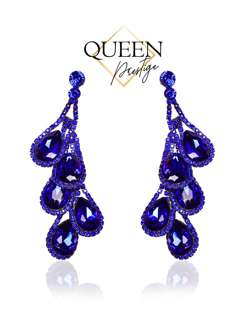 Dazzling Moon Blue Drop Earrings