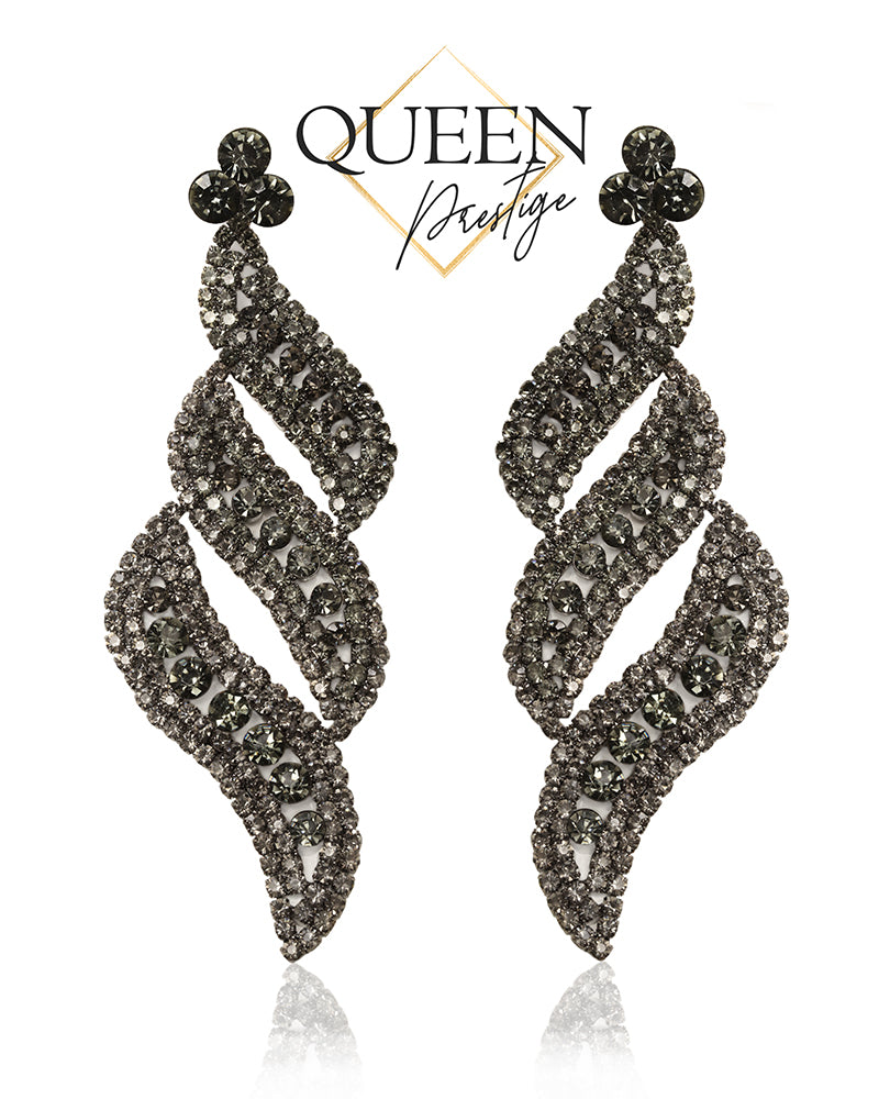 Black Swan Chandelier Earrings