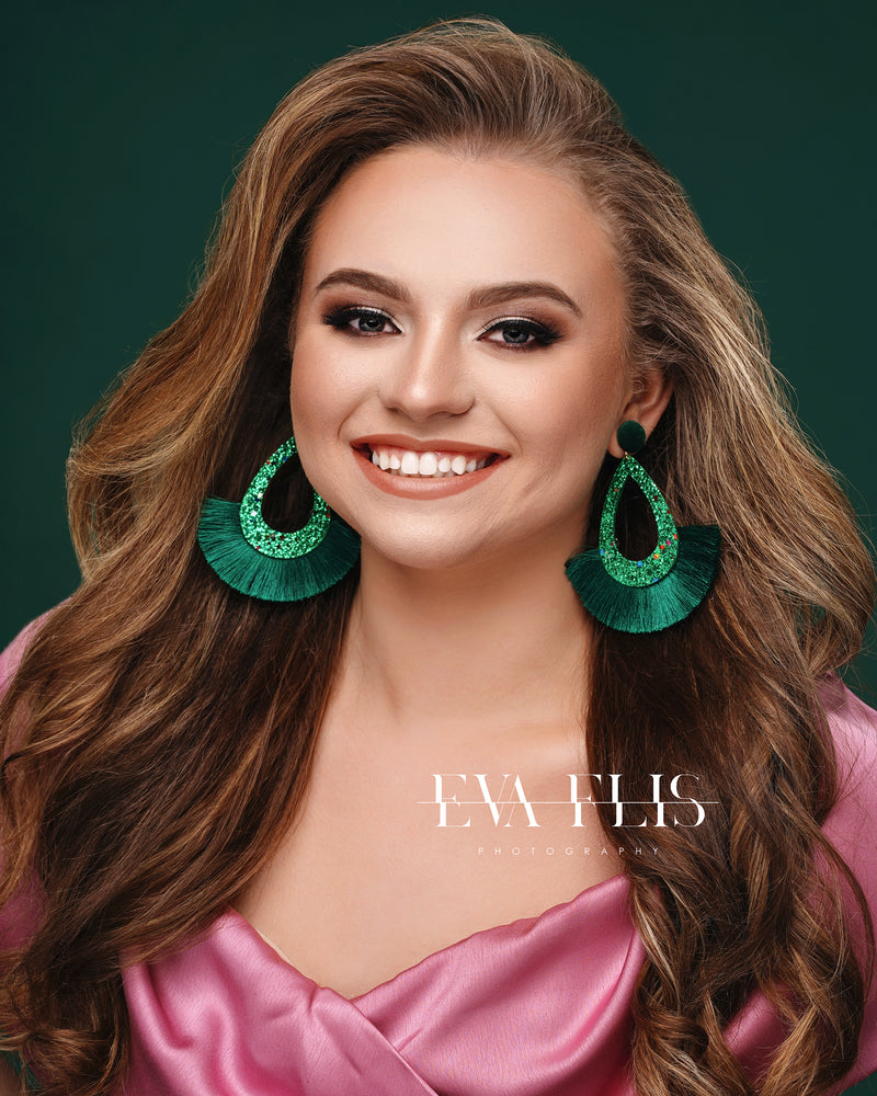 Glitter Gala Green Tassel Earrings Glitter Gala Green Tassel Earrings
