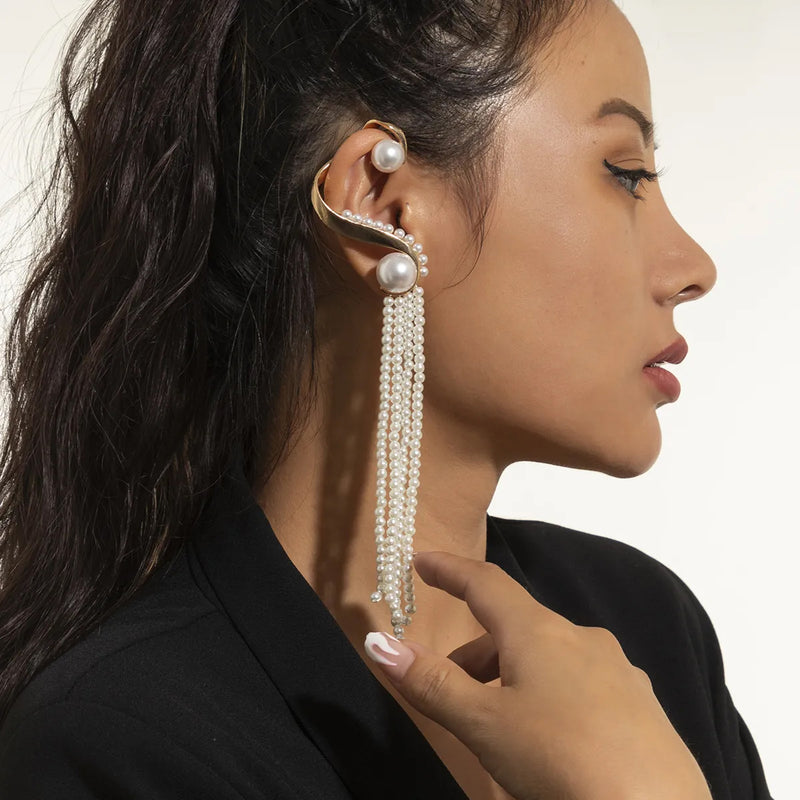 Glamour Icon Pearl Climber Earrings