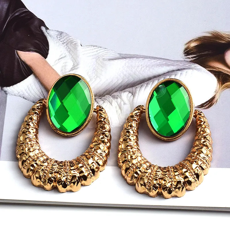Glamour Games Green Crystal Earrings