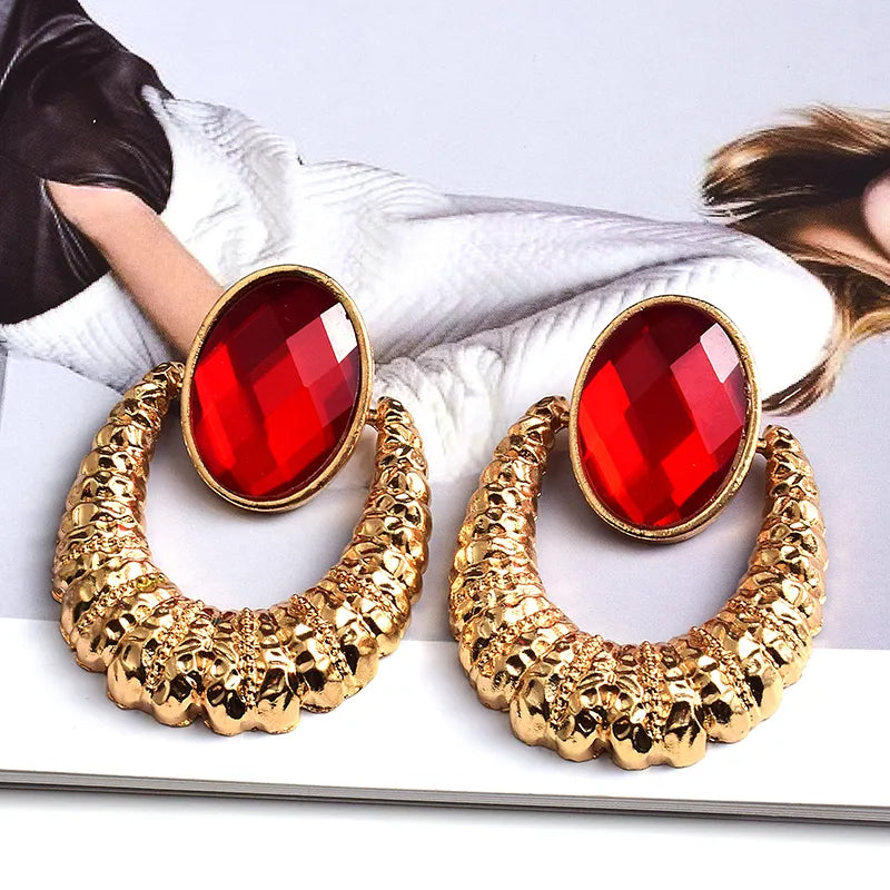 Glamour Games Red Crystal Earrings