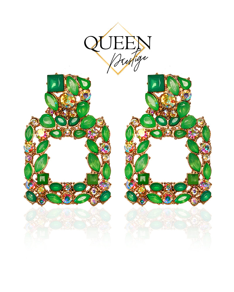 Glamorama Green Dangle Earrings