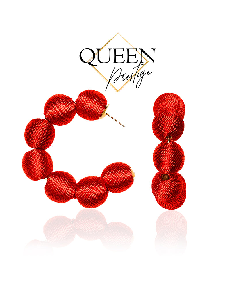 Queenly Charm Red Hoops