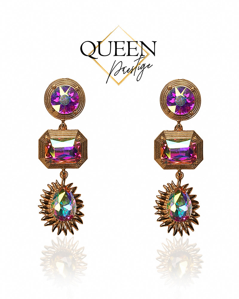 Confidently Crowned AB Drop Earrings