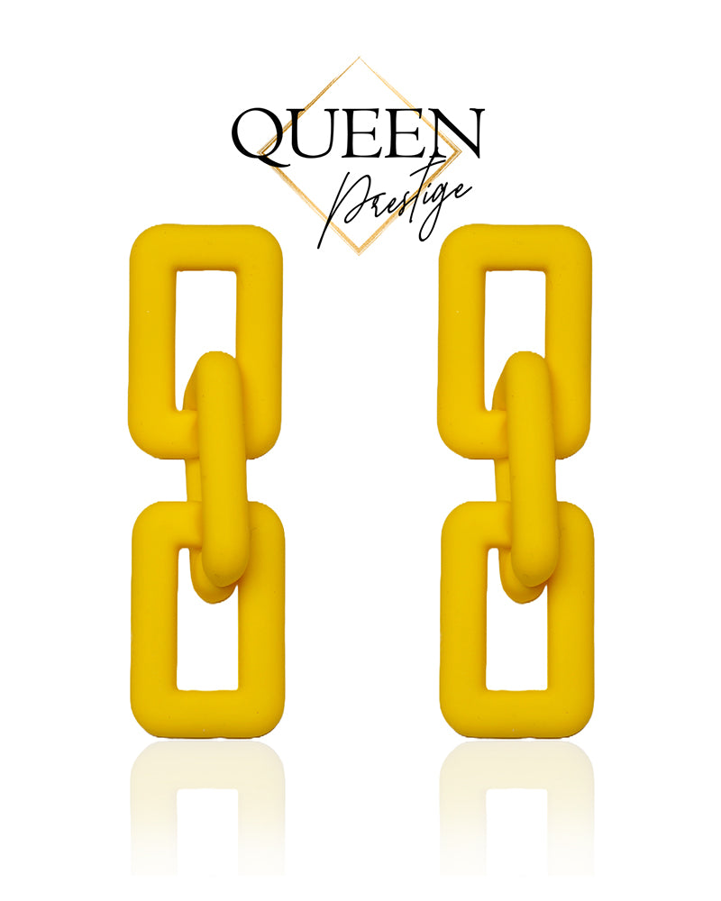 Fashion Forward Yellow Chain Earrings