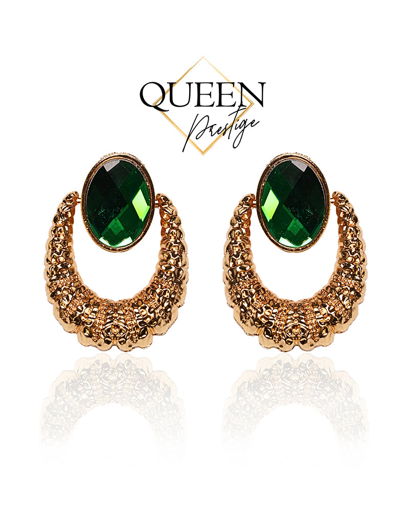 Glamour Games Green Crystal Earrings