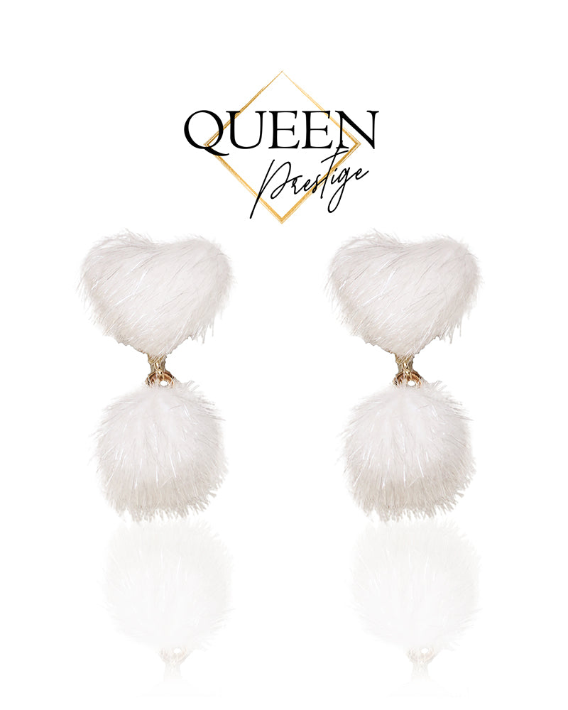 Princess in Waiting White Hearts Earrings