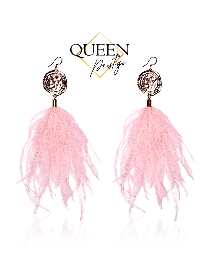 A Feather Moment Pink Earrings