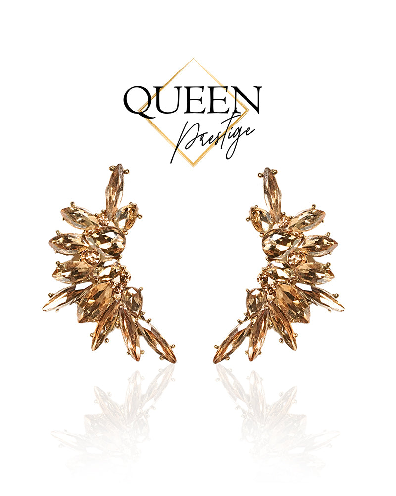 Radiant Gold Jewel Earrings